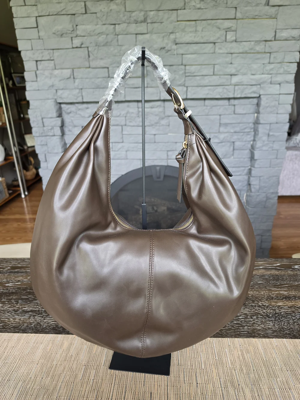 On 34th Joenii Large Chocolate Brown Hobo Shoulder Bag
